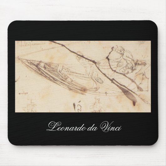 Entwürfe für ein Boot durch Leonardo da Vinci Mousepad (Vorne)