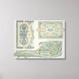 Entwürfe für Franzosen, altes Englisch und Leinwanddruck