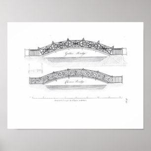 Entwürfe für Gartenbrücken, veröffentlicht 1773 Poster
