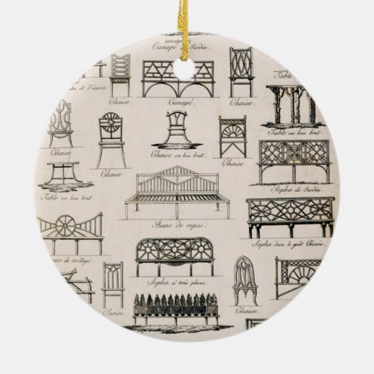 Entwürfe für Gartensitze, von 'einem Kompendium Keramikornament (Hinten)