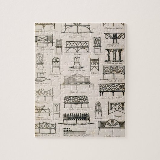 Entwürfe für Gartensitze, von 'einem Kompendium Puzzle (Vertikal)