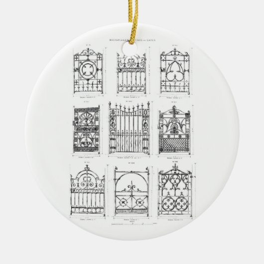 Entwürfe für Gusseisentore, von 'Macfarlanes Ca Keramikornament (Vorne)