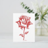 Entwürfe für rote Rosen Postkarte (Stehend Vorderseite)