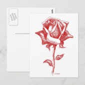 Entwürfe für rote Rosen Postkarte (Vorne/Hinten)