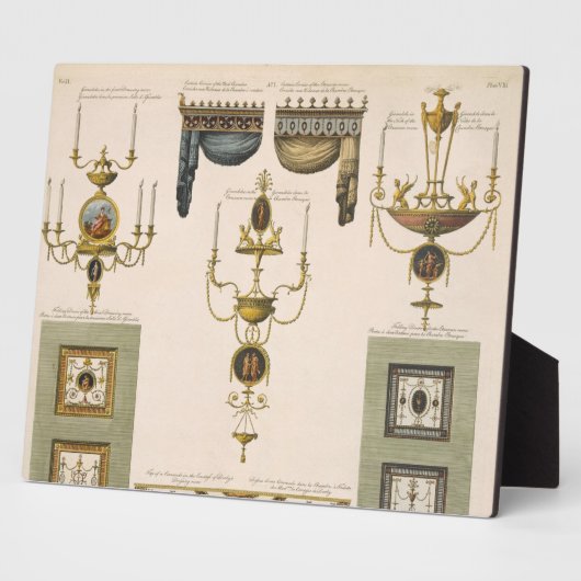 Entwürfe für Vorhangkäse, Girandoles und Foldi Fotoplatte (Seite)