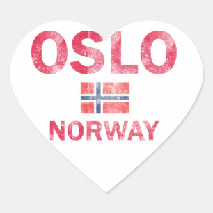 Entwürfe Oslos Norwegen Herz-Aufkleber