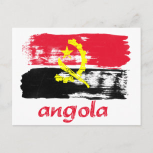 Entwürfe von Angolan Brush-Flaggen Postkarte