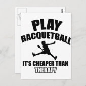 Entwürfe von Racquetball-Spielern Postkarte (Vorne/Hinten)
