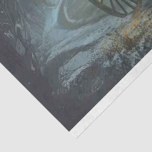 Entwürfelte Begräbnisfahrt auf gotischem Manor Seidenpapier (Ausschnitt)