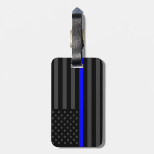 Entwurfs-dünne blaue Linie personalisierte Gepäckanhänger (Rückseite vertikal)