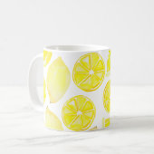 Entwurfs-Kaffee Tasse des Musters Zitronen- (Vorderseite Links)