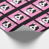 Entwurfs-Packpapier Bostons Terrier Geschenkpapier (Ecke)