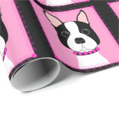 Entwurfs-Packpapier Bostons Terrier Geschenkpapier (Rolleneckpunkt)