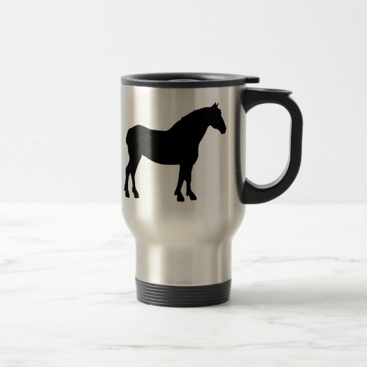 Entwurfs-Pferd (Schwarzes) Reisebecher (Rechts)