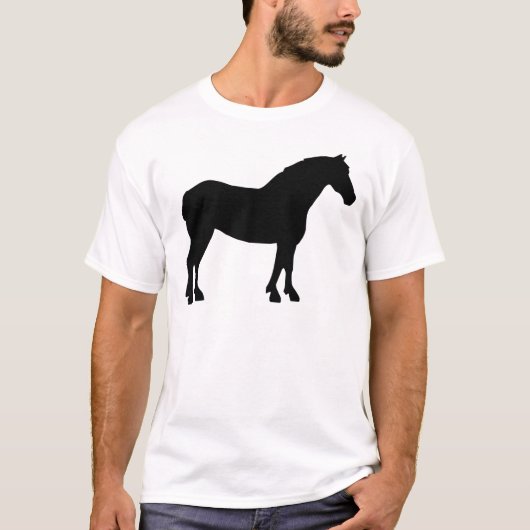 Entwurfs-Pferd (Schwarzes) T-Shirt (Vorderseite)