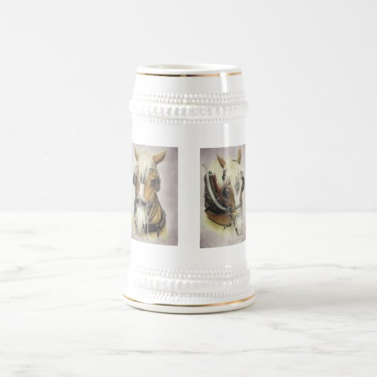 Entwurfs-Pferd Stein Bierglas (Mittel)