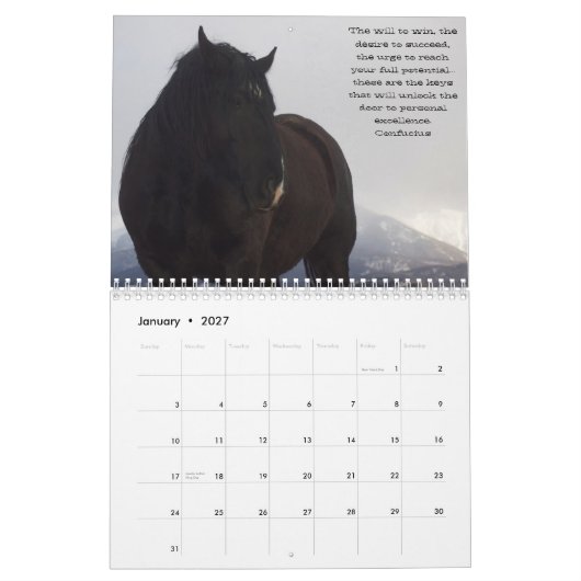 Entwurfs-Pferdekalender (motivierend) #6 Kalender (Jan 2027)