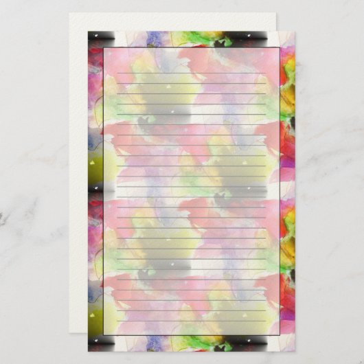 Entwurfsbeschaffenheit rot, gelbes Aquarell Briefpapier (Vorne/Hinten)