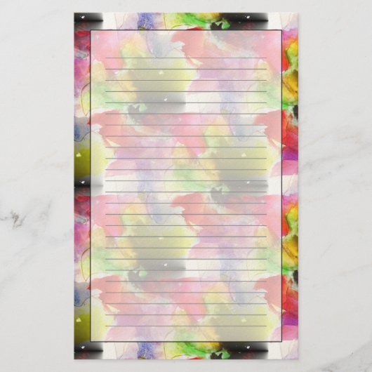 Entwurfsbeschaffenheit rot, gelbes Aquarell Briefpapier (Vorderseite)