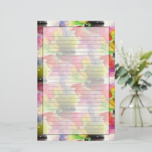 Entwurfsbeschaffenheit rot, gelbes Aquarell Briefpapier (Stehend Vorderseite)