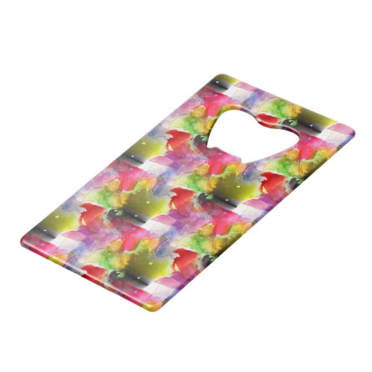 Entwurfsbeschaffenheit rot, gelbes Aquarell Geldbeutel Flaschenöffner (Rückseite Schrägansicht)