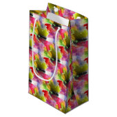 Entwurfsbeschaffenheit rot, gelbes Aquarell Kleine Geschenktüte (Vorderseite Schrägansicht)