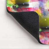 Entwurfsbeschaffenheit rot, gelbes Aquarell Mousepad (Ecke)