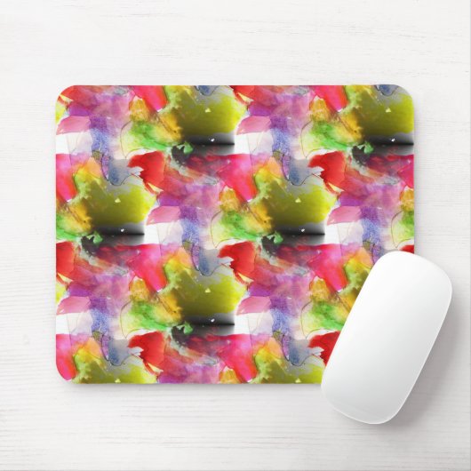 Entwurfsbeschaffenheit rot, gelbes Aquarell Mousepad (Mit Mouse)