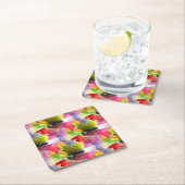 Entwurfsbeschaffenheit rot, gelbes Aquarell Rechteckiger Pappuntersetzer (Vor Ort)