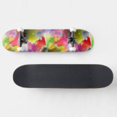 Entwurfsbeschaffenheit rot, gelbes Aquarell Skateboard (Horizontal)