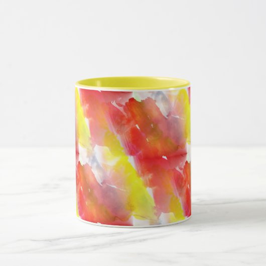 Entwurfsbeschaffenheits-Aquarellhintergrund Tasse (Zentrum)