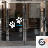 Entwurfsfenster für White Paw Prints Fensteraufkleber (Büro Tür)