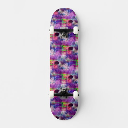 Entwurfsgrün, lila Beschaffenheit Watercolor Skateboard (Vorderseite)