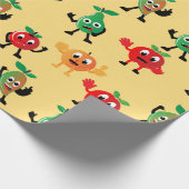 Entwurfsmuster mit niedlichem Fruchtcharakter Geschenkpapier (Ecke)