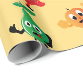 Entwurfsmuster mit niedlichem Fruchtcharakter Geschenkpapier (Rolleneckpunkt)