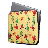 Entwurfsmuster mit niedlichem Fruchtcharakter Laptopschutzhülle (Vorderseite Links)