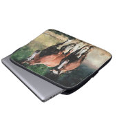 Entwurfspferdestute und -fohlen laptopschutzhülle (Vorne Knopf)