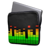 Entzerrer-Schwingungen vom Schlag von DJ-Musik Laptopschutzhülle (Vorderseite Links)