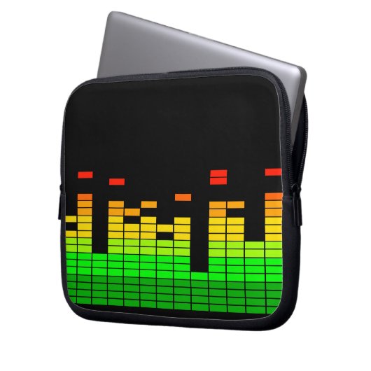 Entzerrer-Schwingungen vom Schlag von DJ-Musik Laptopschutzhülle (Vorderseite Links)