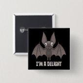 Entzückend Derpiger Vampirfledermaus Button (Vorne & Hinten)