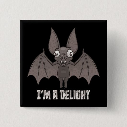 Entzückend Derpiger Vampirfledermaus Button (Vorderseite)