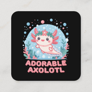Entzückende Axolotl Wasser Süße Quadratische Visitenkarte