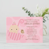 Entzückende Baby-Regenschirm-Babyparty-Einladung Einladung (Stehend Vorderseite)