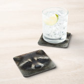 Entzückende Baby-Waschbär-Gesichtsmaske-Starren Untersetzer (Rechte Seite)