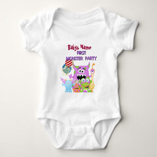 Entzückende Babys erste Monster-Partyt-shirts Baby Strampler