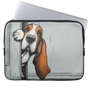 Entzückende Basset Hound-Hunde-Wandkunst Laptopschutzhülle