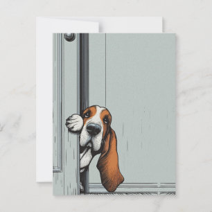 Entzückende Basset Hound-Hunde-Wandkunst Postkarte