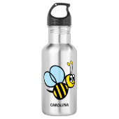 Entzückende Bienen-personalisierte gelbe Hummel Trinkflasche (Vorderseite)