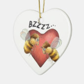 Entzückende Bienen und Herz-Form Keramik Ornament (Links)