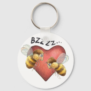 Entzückende Bienen und Herz-Form Schlüsselanhänger